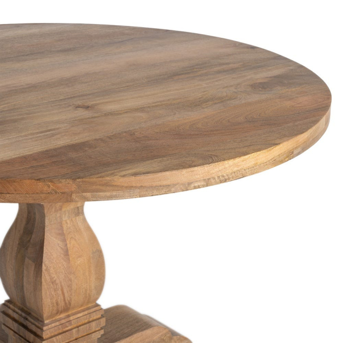 Masă dining rotundă lemn mango rustic elegant [2]