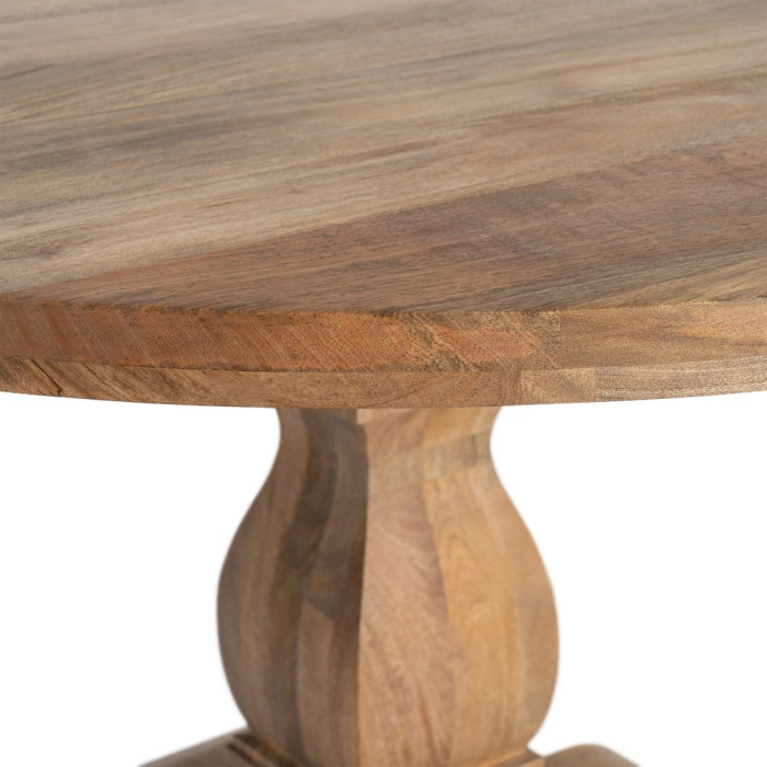 Masă dining rotundă lemn mango rustic elegant [4]