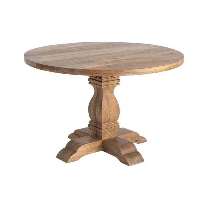 Masă dining rotundă lemn mango rustic elegant [9]