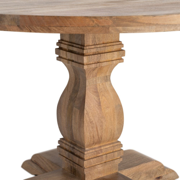Masă dining rotundă lemn mango rustic elegant [5]