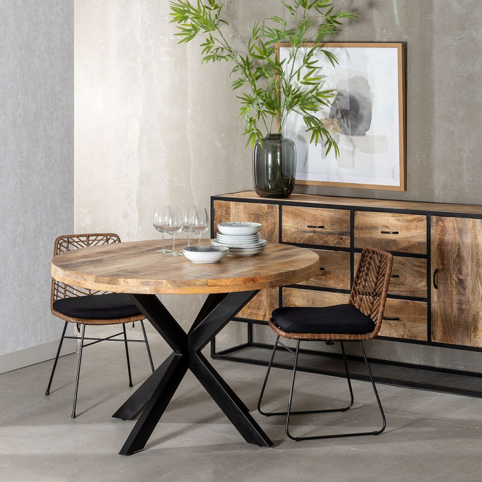 Masa Rotunda Lemn Mango CreativDeco - Decor Modern Industrial [2]
