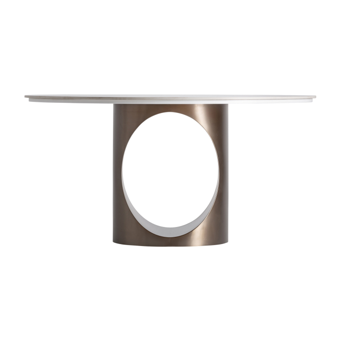 Masă de dining rotundă din piatră sinterizată și bronz [3]
