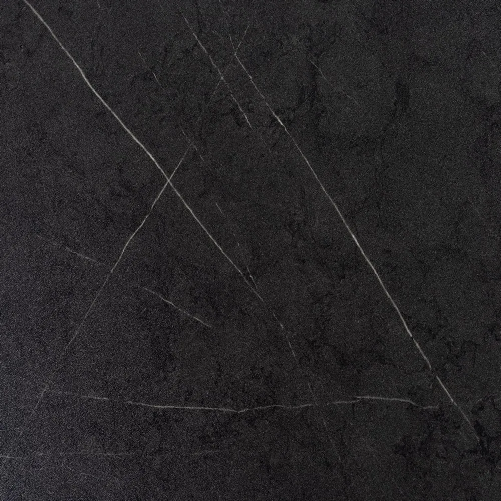 Masă de dining rotundă neagră din MDF și metal [5]