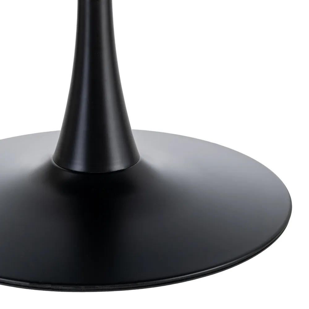 Masă de dining rotundă neagră din MDF și metal [6]