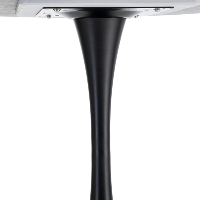 Masă de dining rotundă neagră din piatră sinterizată și metal [8]