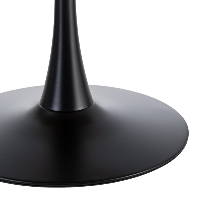 Masă de dining rotundă neagră din piatră sinterizată și metal [6]
