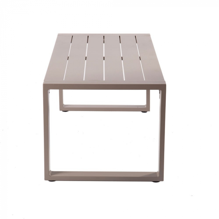 masă IO bej – dreptunghiulară, aluminiu exterior, design minimalist [3]