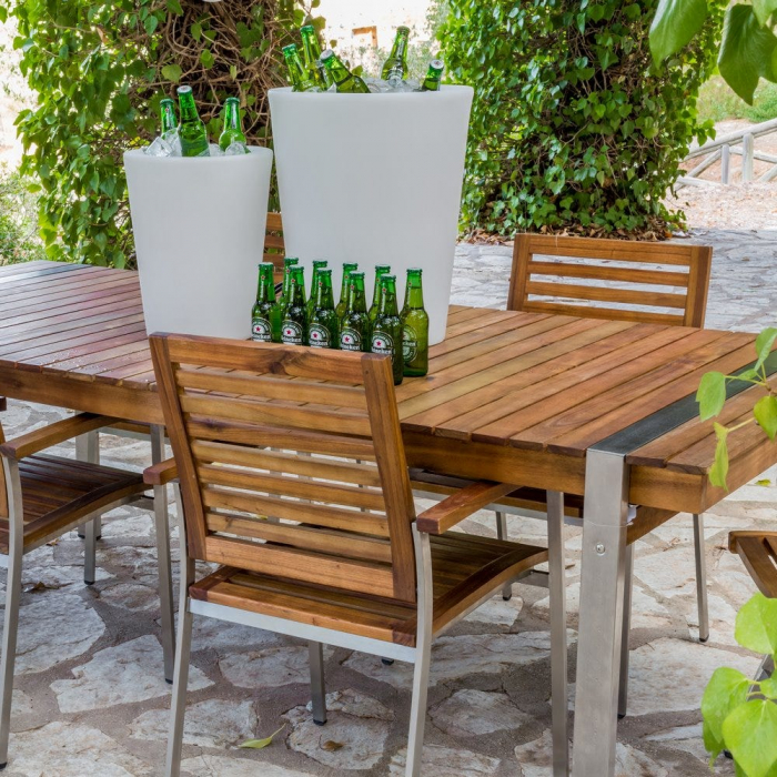 Masă Norah XL 220 cm acacia si inox exterior [3]