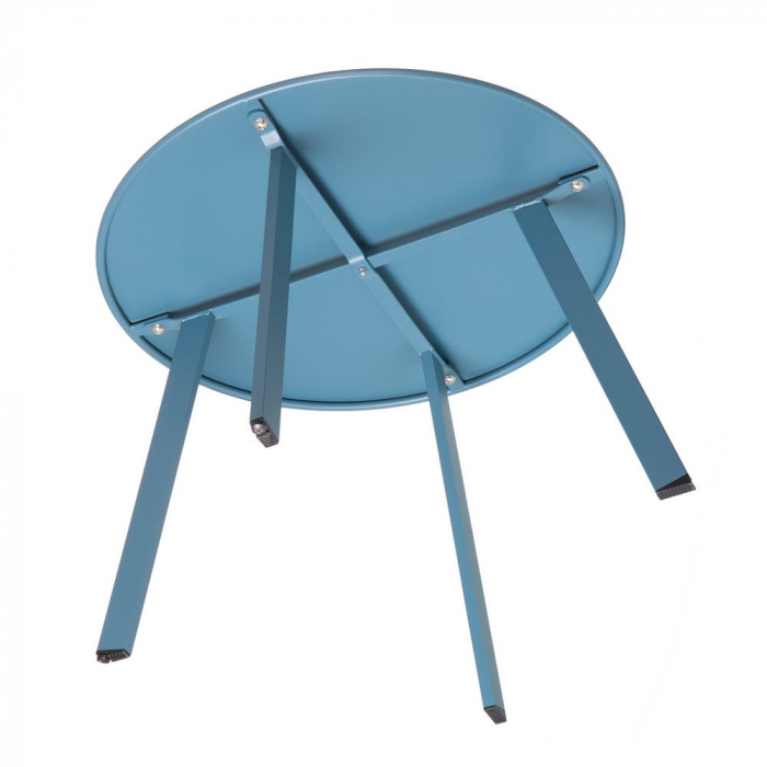 masă MARZIA 70 cm – oțel rotund, albastru pastel, exterior [5]