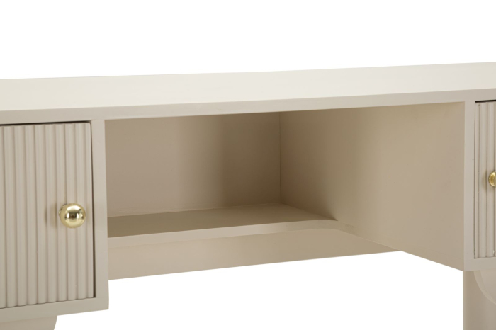 Masă de toaletă albă din lemn de pin și MDF cu două uși texturate design modern [6]