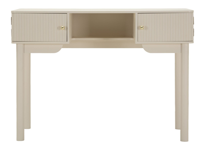 Masă de toaletă albă din lemn de pin și MDF cu două uși texturate design modern [2]