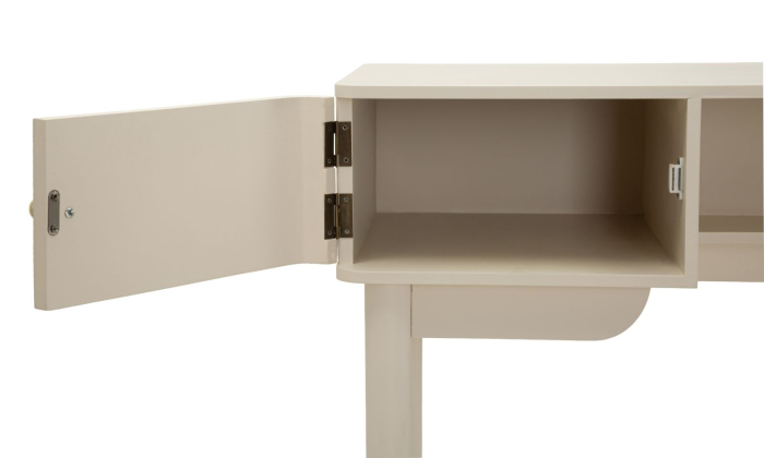 Masă de toaletă albă din lemn de pin și MDF cu două uși texturate design modern [4]