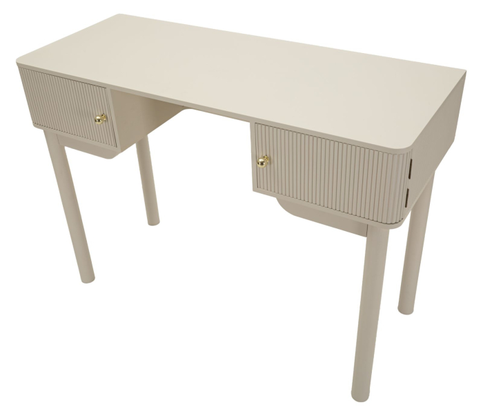 Masă de toaletă albă din lemn de pin și MDF cu două uși texturate design modern [5]