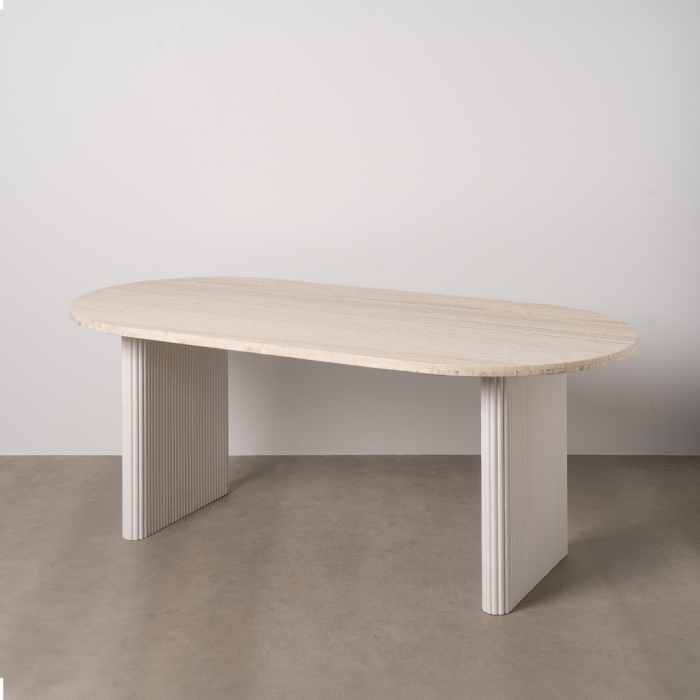 Masa dining marmura alba si mango pentru decor luxos|Mese cu design elegant pentru interioare moderne [1]