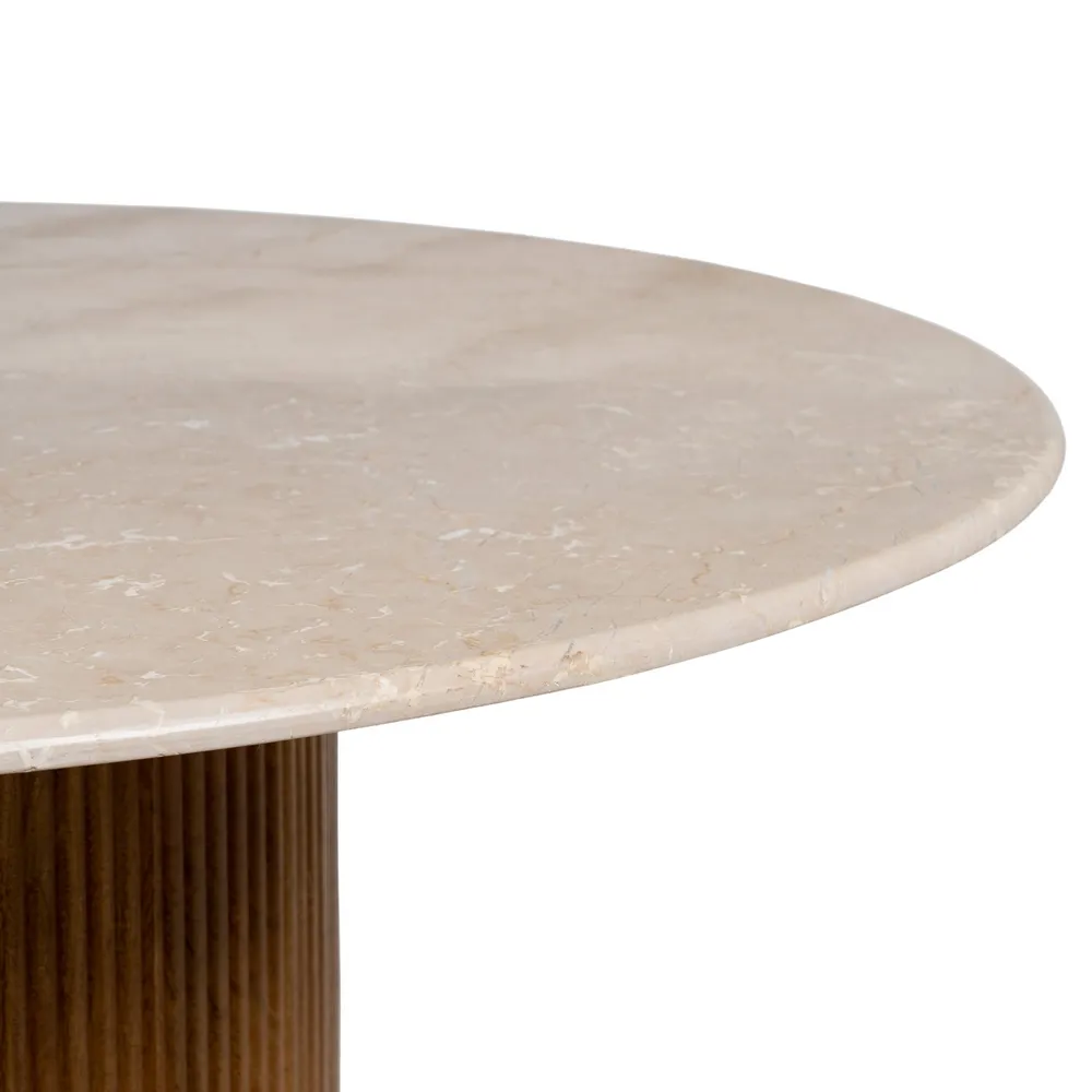 Masa dining Comedor, marmura lemn mango, bej - CreativDeco.ro [5]