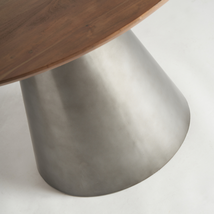 Masa dining Art Deco metal argintiu natural|Mese elegante [4]