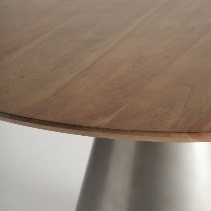Masa dining Art Deco metal argintiu natural|Mese elegante [3]