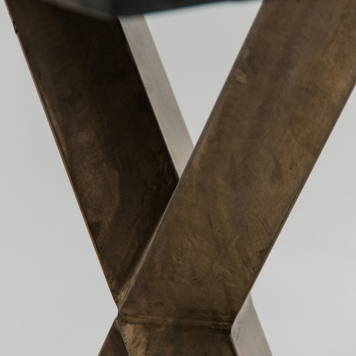 Masa Dining Art Deco Metal Auriu|Mese Dining Elegante Lemn Ulm [4]