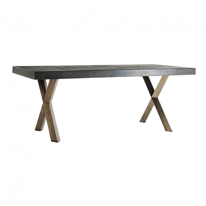Masa Dining Art Deco Metal Auriu|Mese Dining Elegante Lemn Ulm [2]