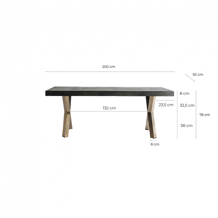 Masa Dining Art Deco Metal Auriu|Mese Dining Elegante Lemn Ulm [7]