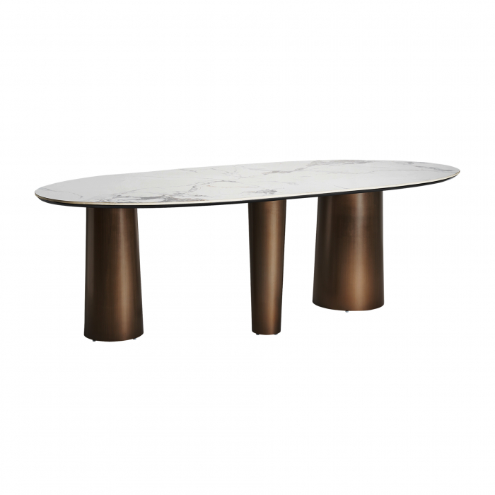 Masa Dining Art Deco Alba si Maro|Mese Sufragerie Lux [2]