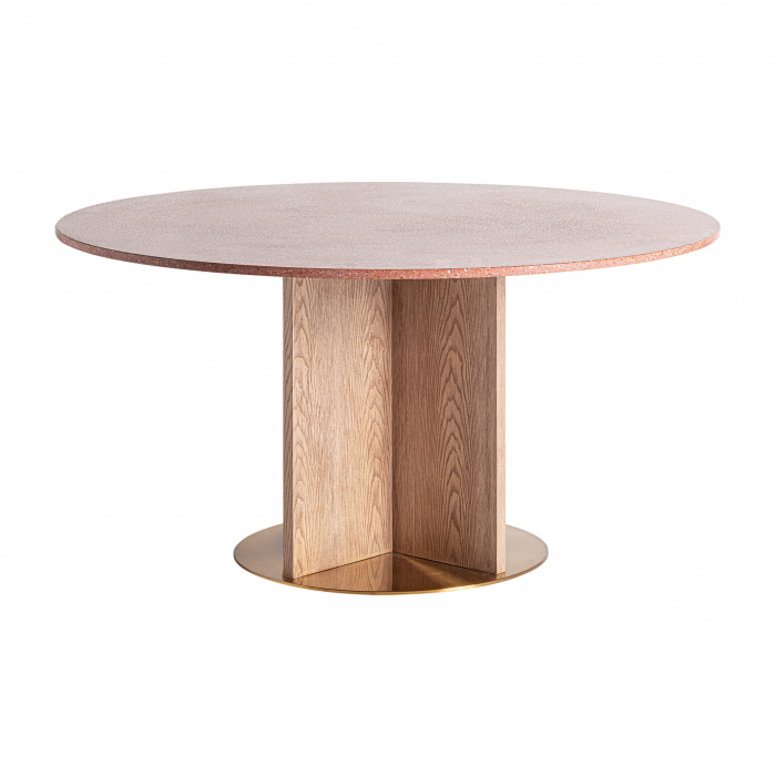Masa dining Art Deco terrazzo rosu auriu|Mese dining elegante [2]
