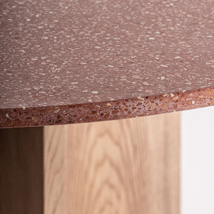 Masa dining Art Deco terrazzo rosu auriu|Mese dining elegante [4]