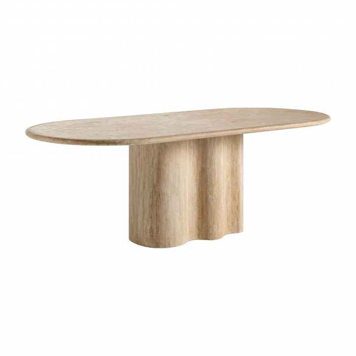 Masa dining Art Deco travertin maro|Mese sufragerie elegante [2]