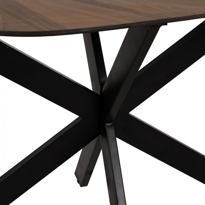 Masă MDF finisaj natur cu bază metalică geometrică [6]