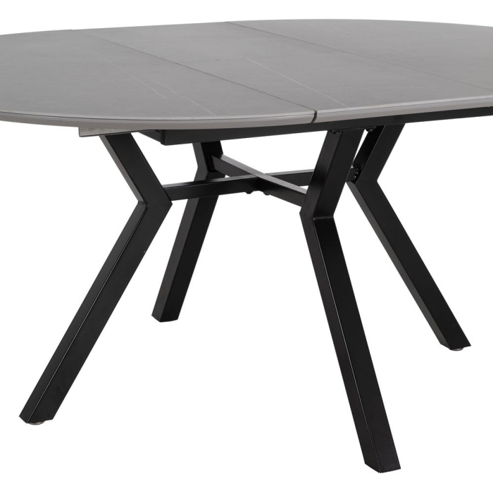 Masă dining extensibilă rotundă cu blat ceramic gri [14]