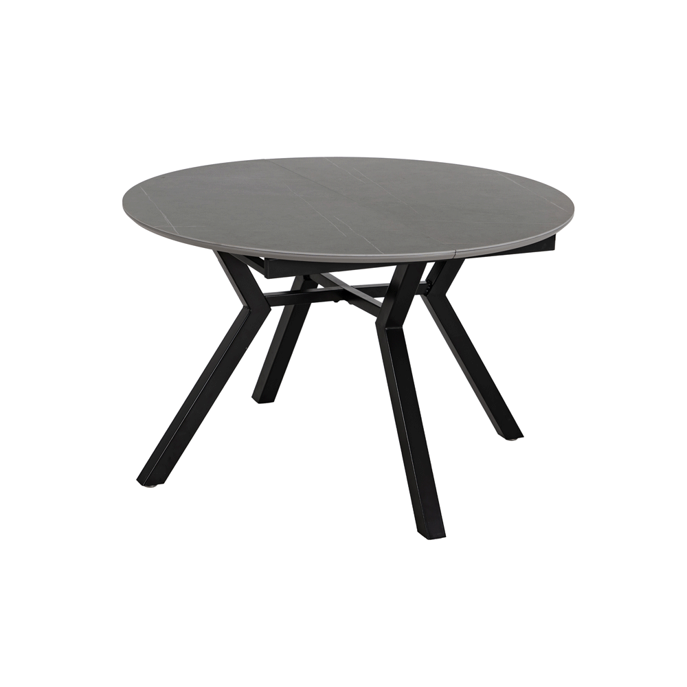 Masă dining extensibilă rotundă cu blat ceramic gri [3]