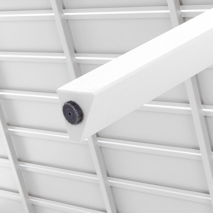 Masă IO 180 albă – aluminiu vopsit, vedere laterală [4]
