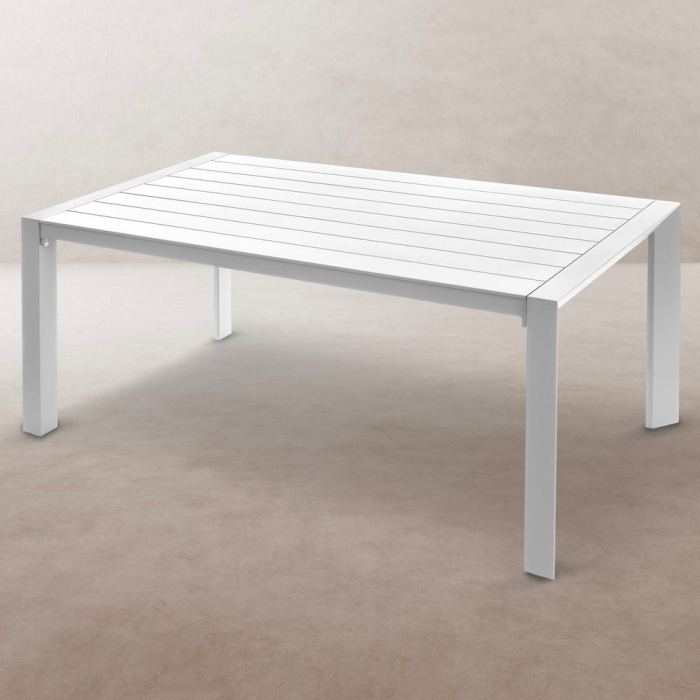 Masă IO 180 albă – aluminiu vopsit, vedere laterală [1]