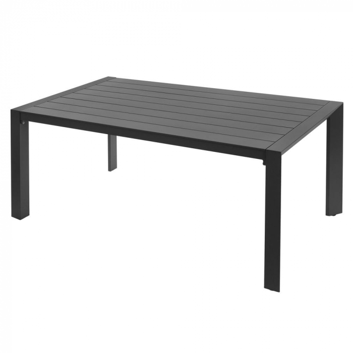 Masă IO grafit 180 cm – aluminiu cu lamele, vedere laterală [6]