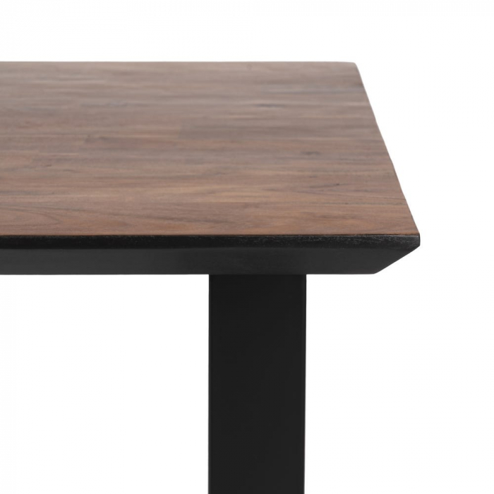Masă dining din lemn de acacia cu picioare metalice negre [3]