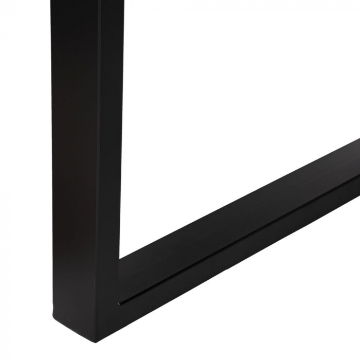 Masă dining din lemn de acacia cu picioare metalice negre [6]