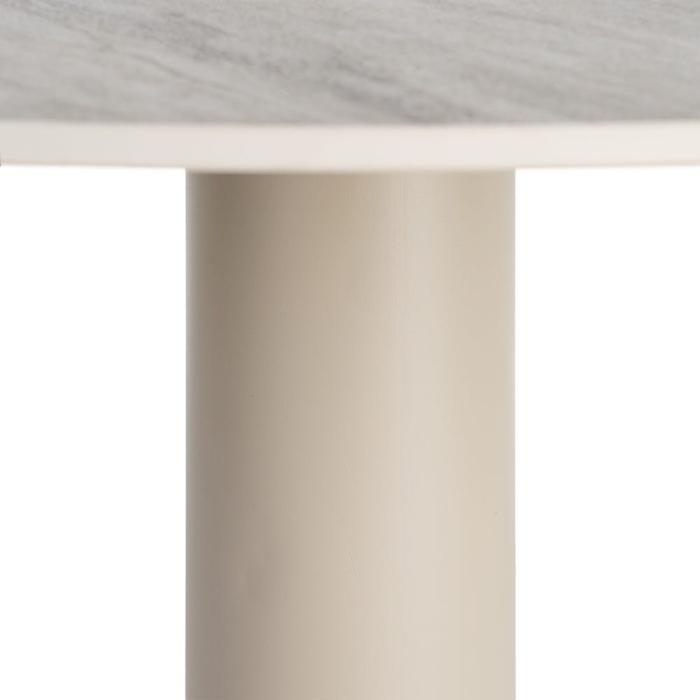 Masă dining rotundă ceramică gri cu efect de travertin [5]