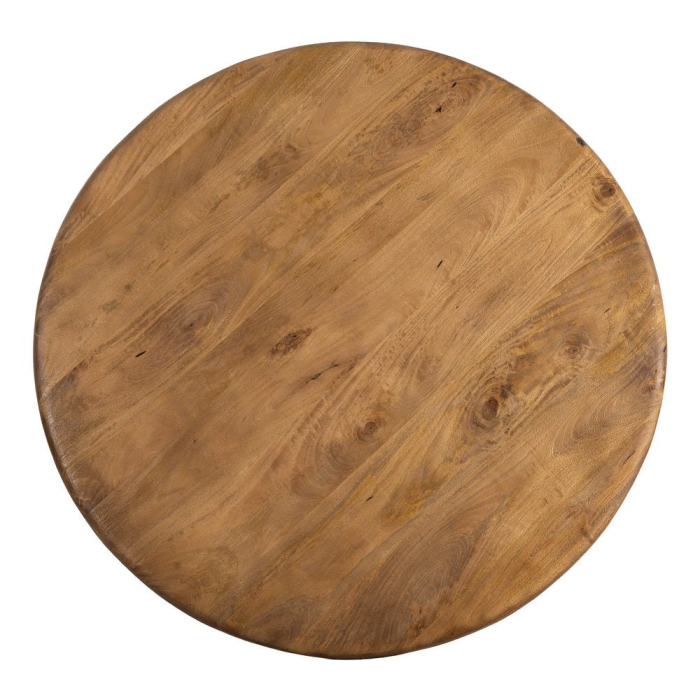 Masă de dining rotundă din lemn de mango cu bază decorativă [11]