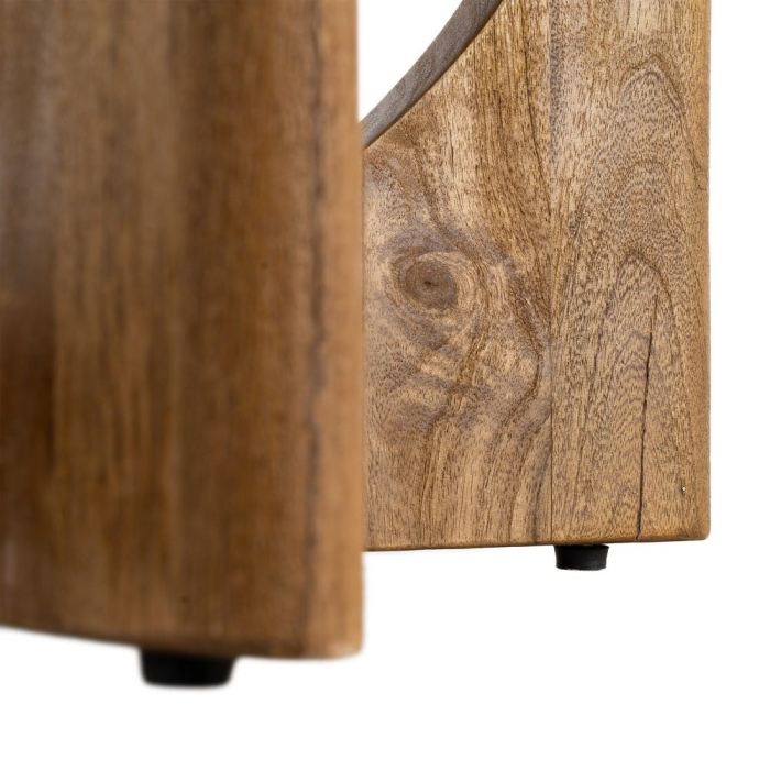 Masă de dining rotundă din lemn de mango cu bază decorativă [9]