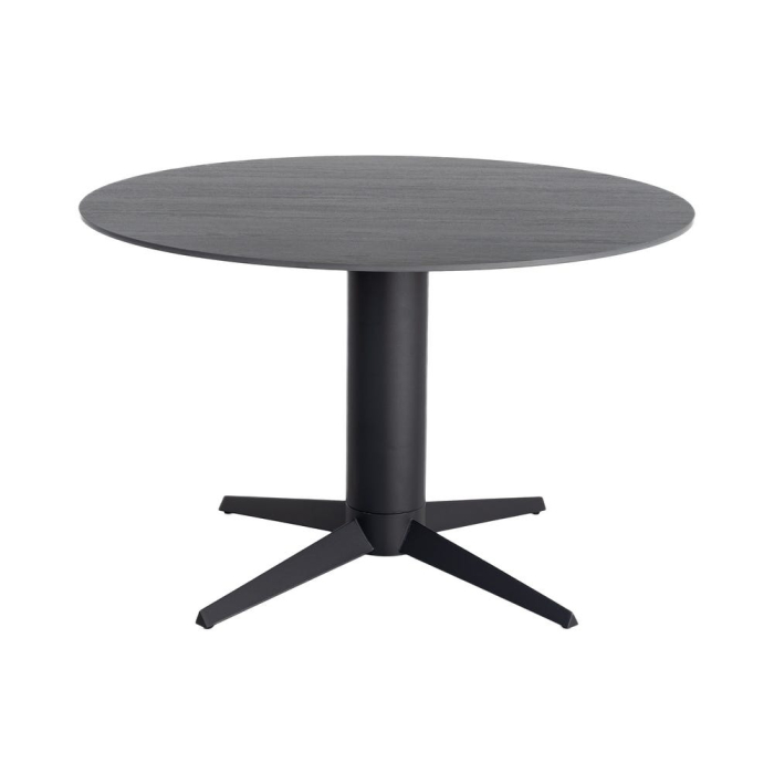 Masă dining rotundă ceramică neagră cu efect de travertin [10]