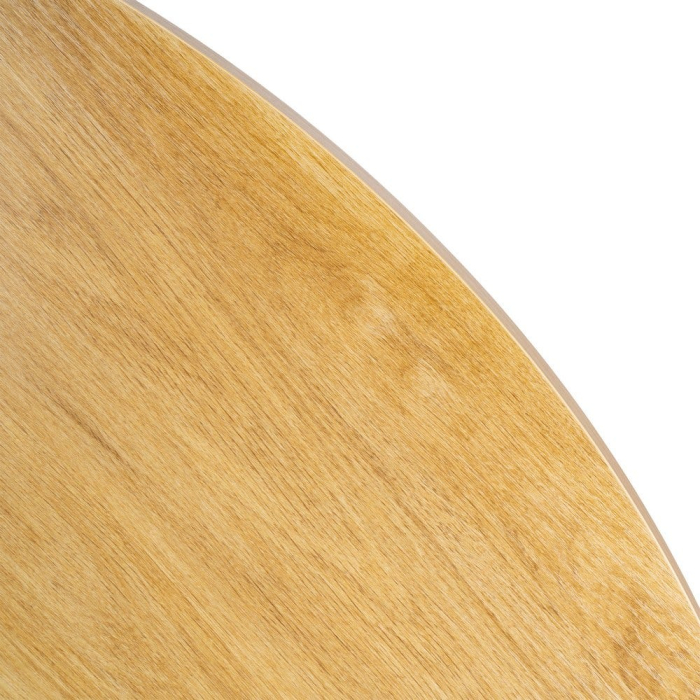 Masă dining rotundă cu bază geometrică și finisaj efect lemn natural [9]
