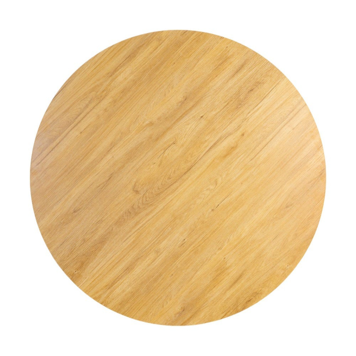 Masă dining rotundă cu finisaj efect lemn natural [8]