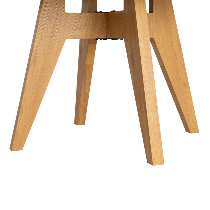 Masă dining rotundă cu finisaj efect lemn natural [6]