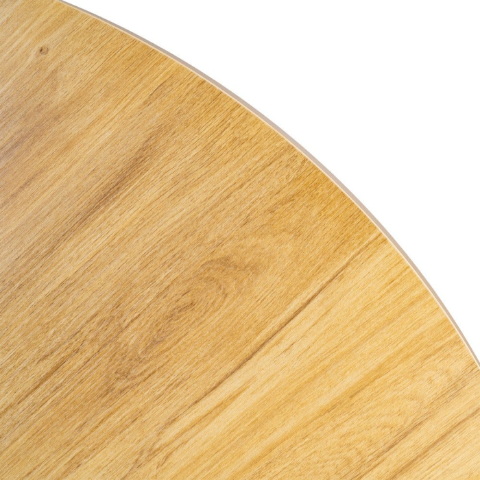 Masă dining rotundă cu finisaj efect lemn natural [9]