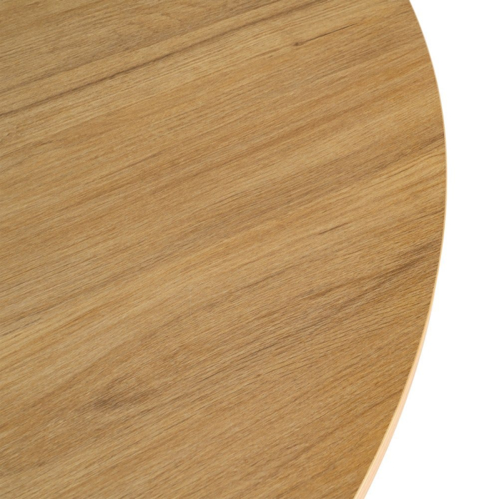 Masă dining rotundă cu finisaj efect lemn natural [5]