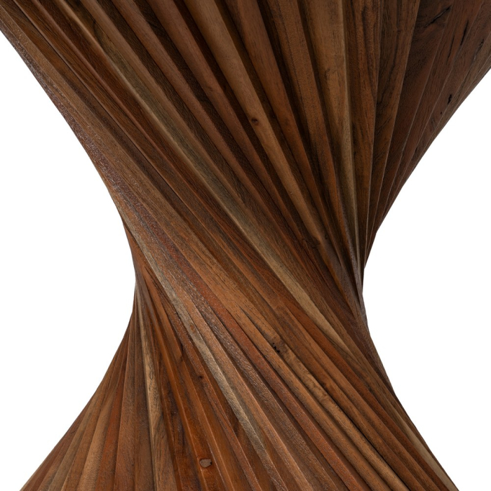 Masa dining rotunda din lemn de acacia cu baza spirala [7]