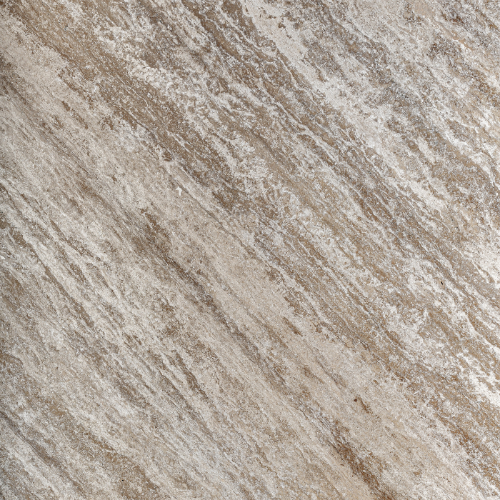 Masă de dining rotundă din travertin bej cu bază aurie [3]