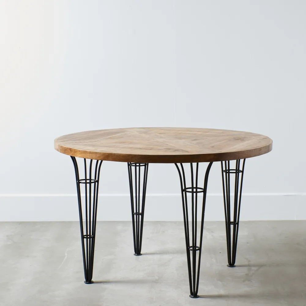 Masa dining rotunda, lemn mango fier, creativdeco.ro [2]