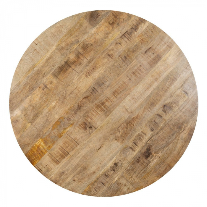 Masă dining rotundă mango cu structură metalică în stea [9]