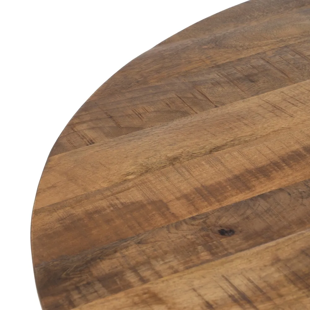 Masa Dining Rotunda Lemn Natural, Metal Negru - CreativDeco.ro [5]